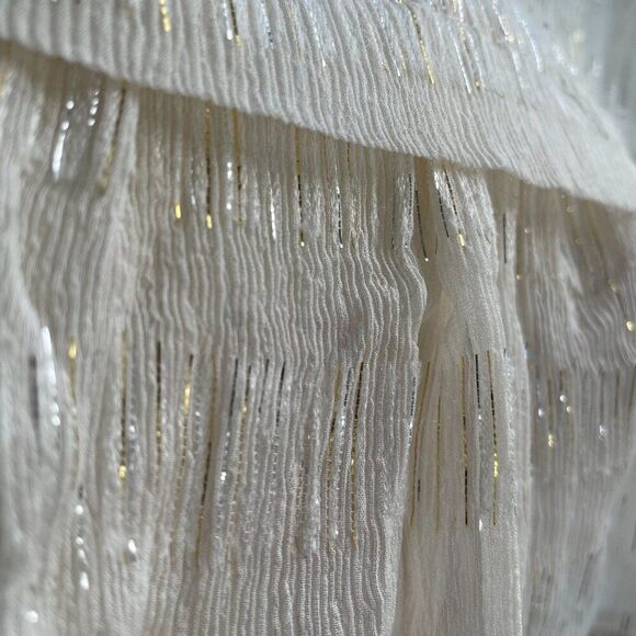 Rebecca Taylor- Gold Striped Cap Sleeve Blouse 100% silk - Picture 3 of 8